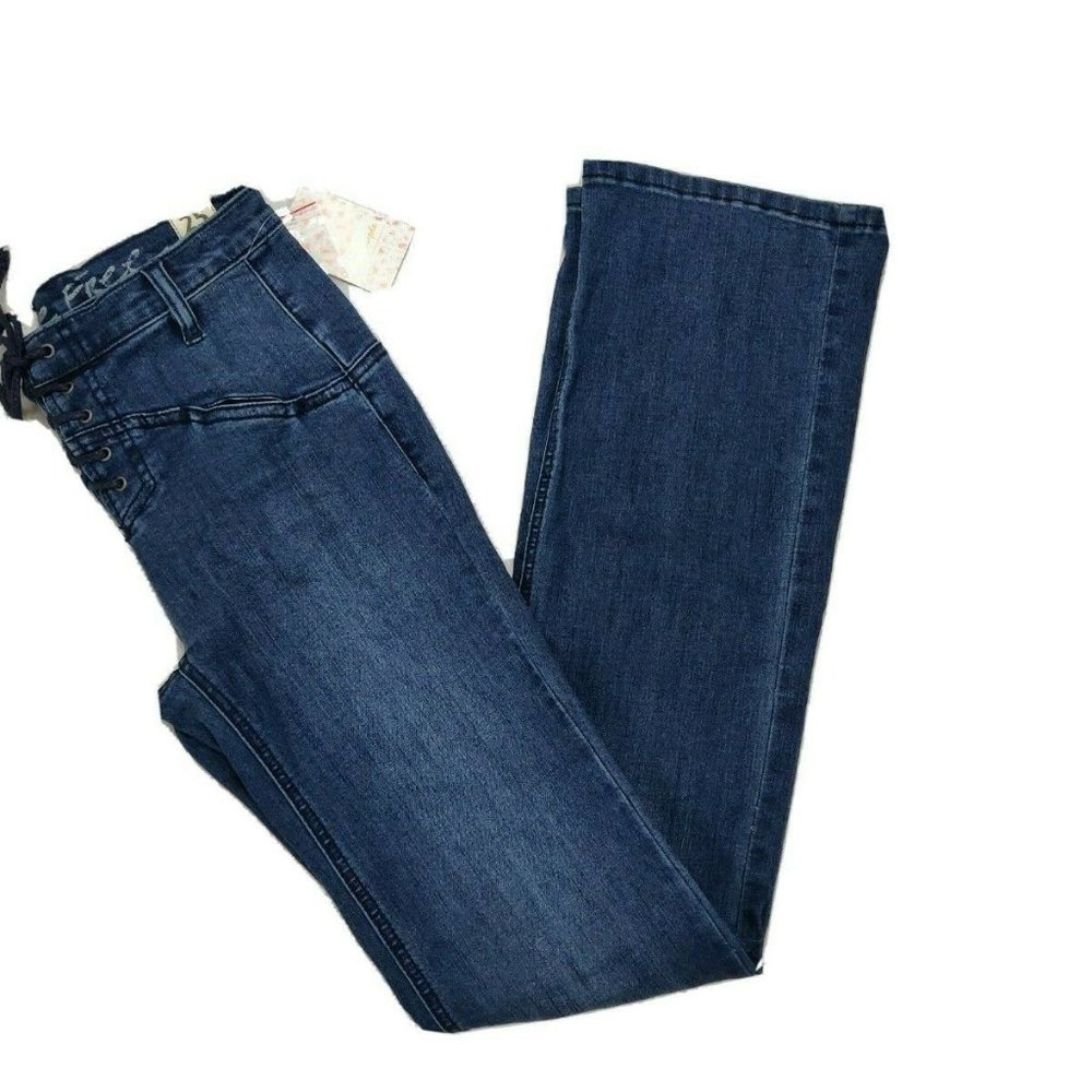 Free People Eva Lace-Up Bootcut Jeans - Picture 3 of 10